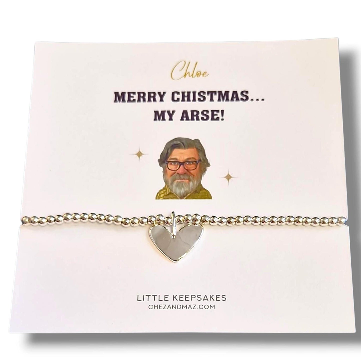 Personalised Royle Family inspired Jim Royle Bracelet – Funny Silver Plated Christmas Gift – “My Arse ” Quote – TV Comedy Fan