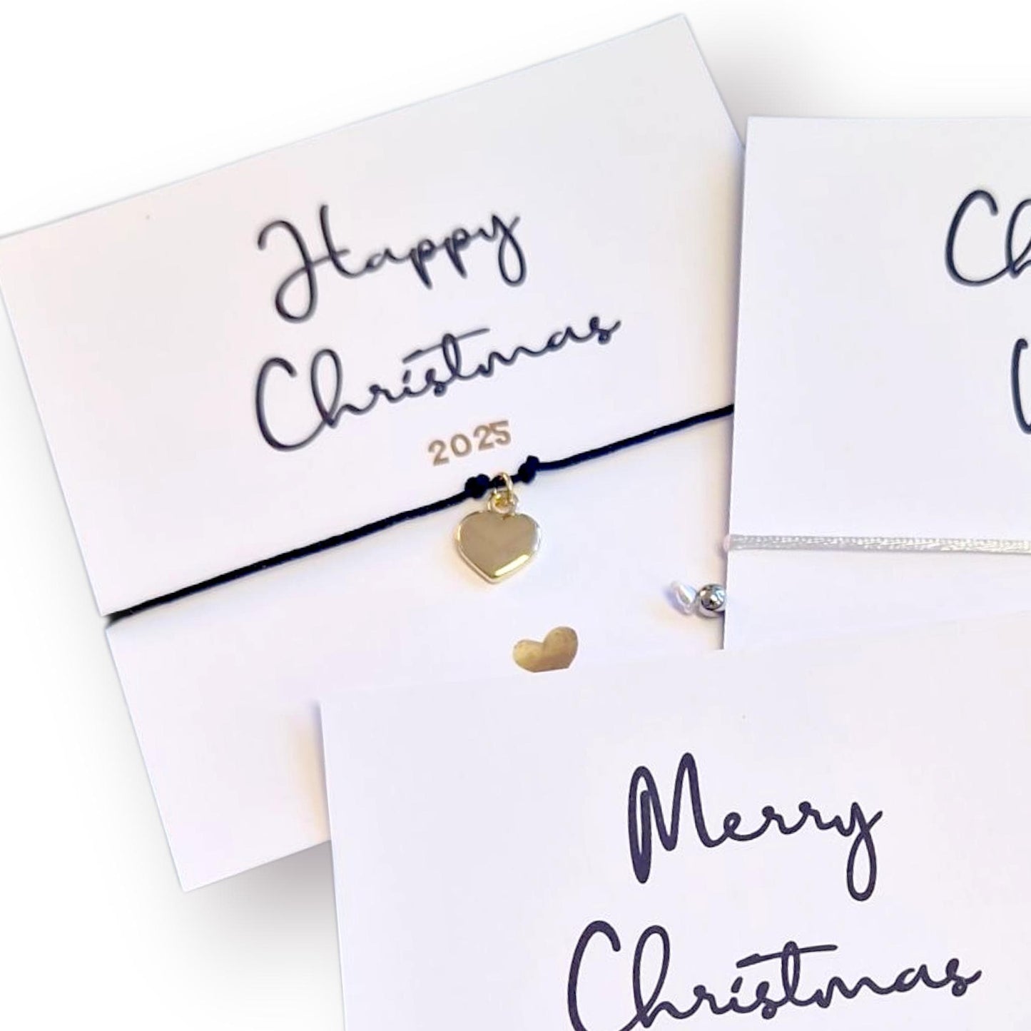 Christmas Wish 2025 - Classy Elegant- Festive Words Bracelets and Backing Card - Christmas Gift -Charm - Charm Bracelet - 707