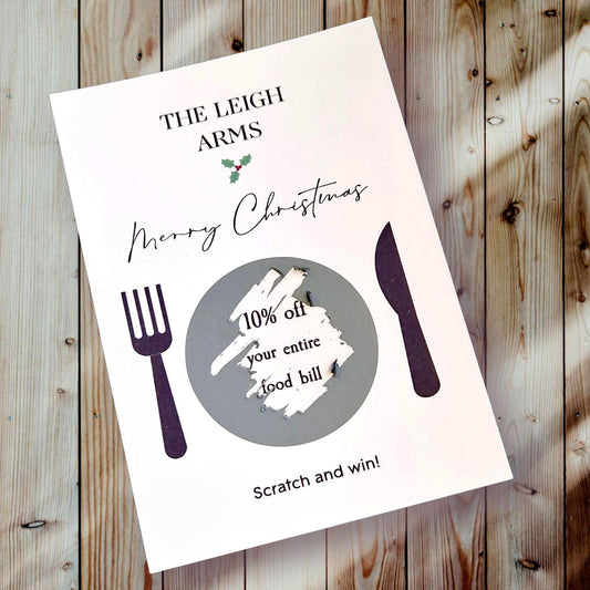 Business Scratchcard, Hospitality Scratch to Reveal Voucher,Scratch to Win, Business Stationery - Custom Scratch Cards - Lottery Cards