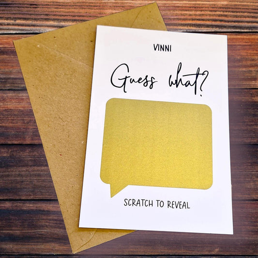 Scratch to reveal, Guess what, Personalised Birthday Surprise Scratch Off Card: Holiday, Concert, Event Reveal