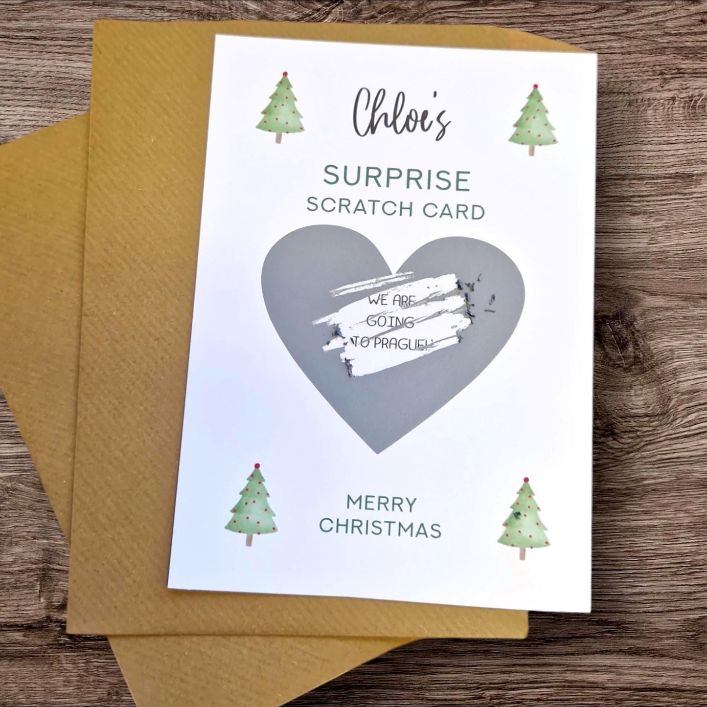 Personalised Scratch and Reveal Christmas Card: Surprise Gift Xmas Card