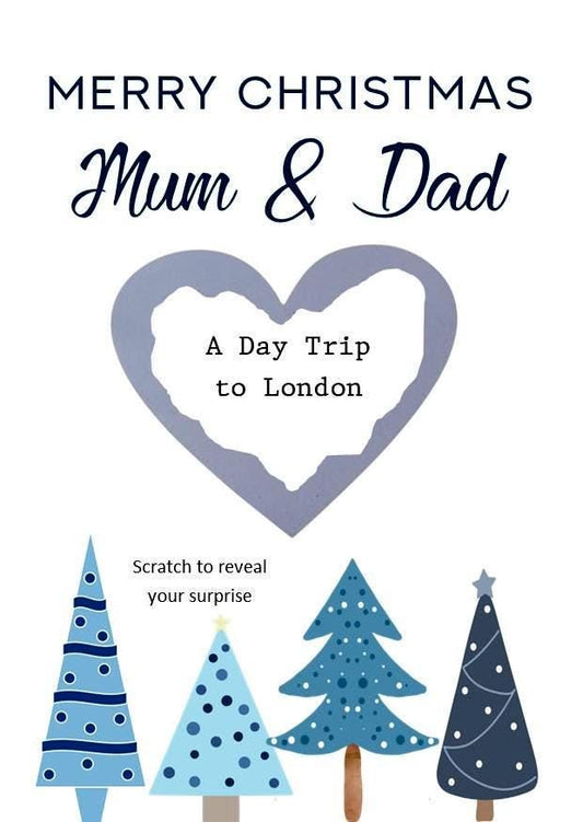 Personalised Trees Christmas scratch and reveal card - Christmas surprise - Card - christmas gift - surprise gift - scratch and see