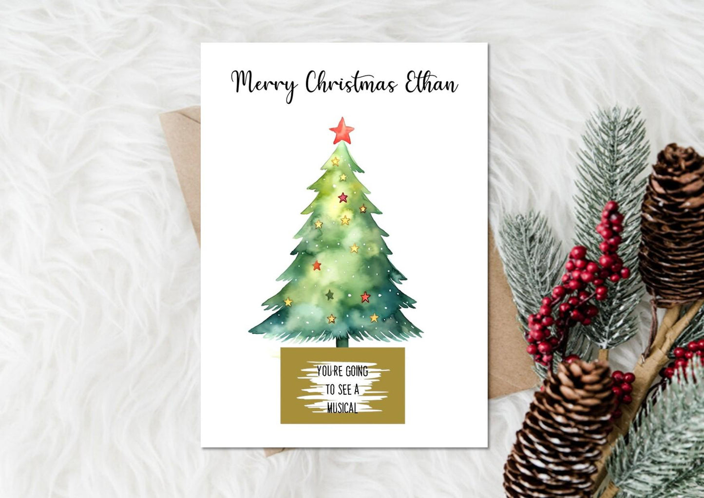 Surprise Reveal Card, Christmas Card, Surprise Gift Reveal, Scratch Card, Personalised