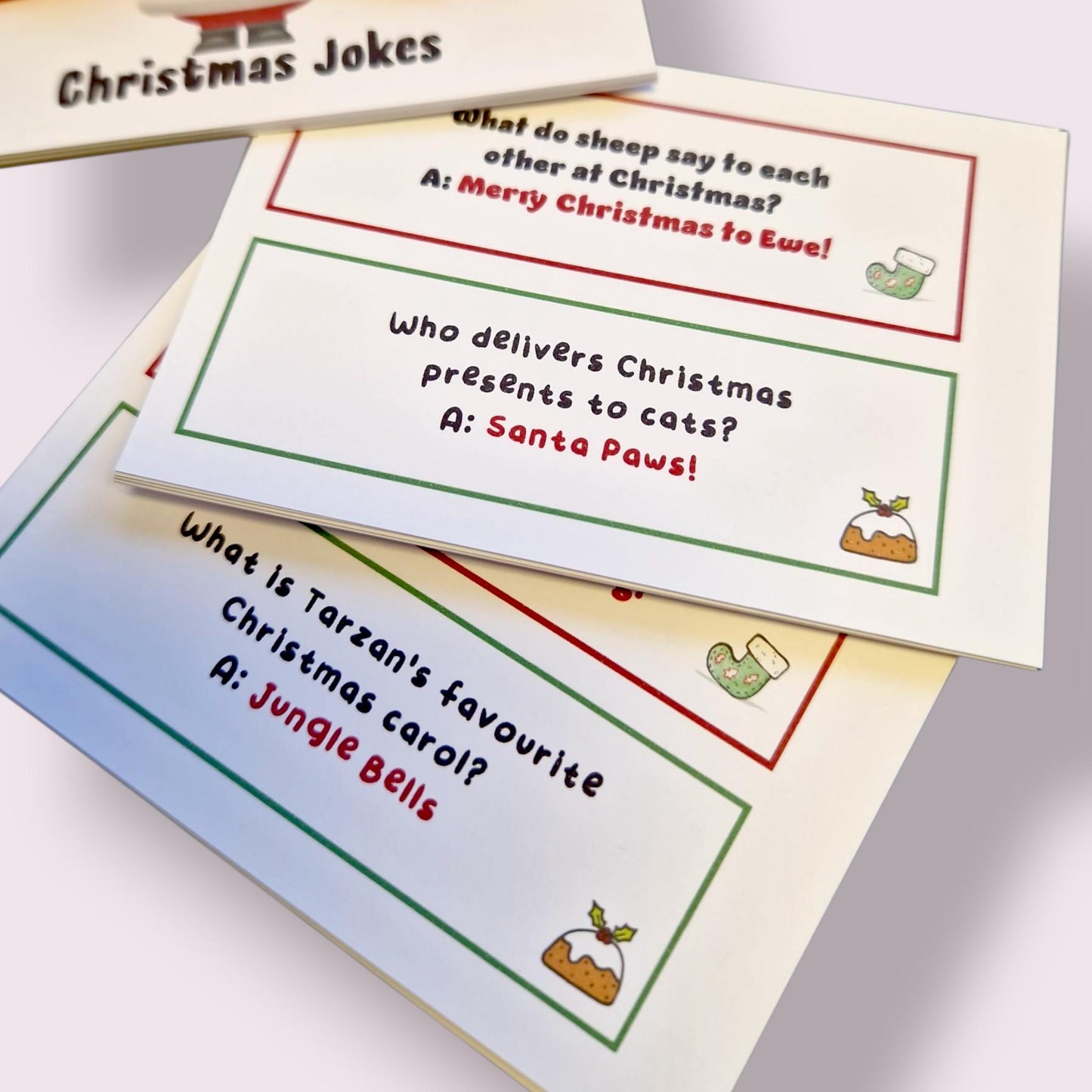 Christmas Jokes 30: Funny Holiday Cards, Kids Party Favours - Cracker - Small - 15 cards