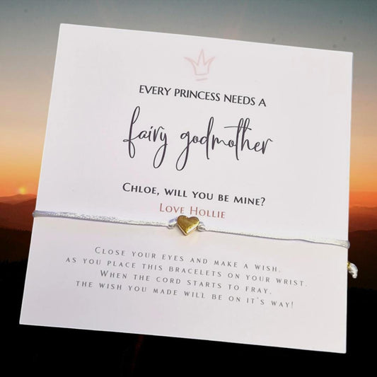 Personalised Fairy Godmother Proposal Card: Wish Bracelet Christening Gift