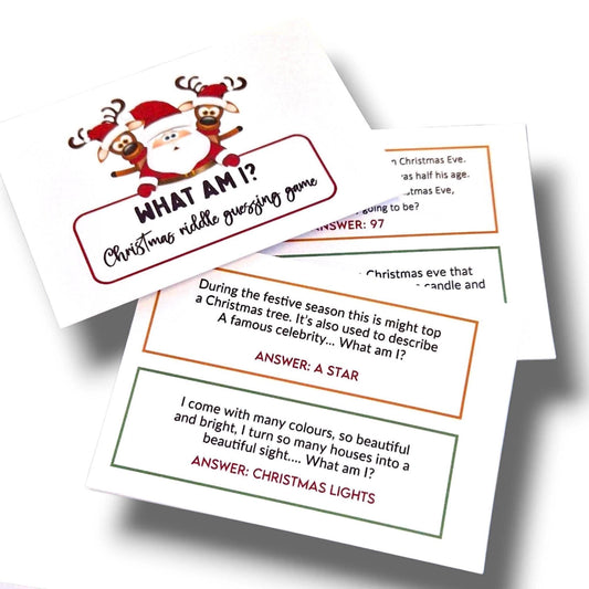 What Am I? Christmas Card Game – Trivia Game for Family & Friends – Festive Activity for Christmas Gatherings – Holiday Party Game