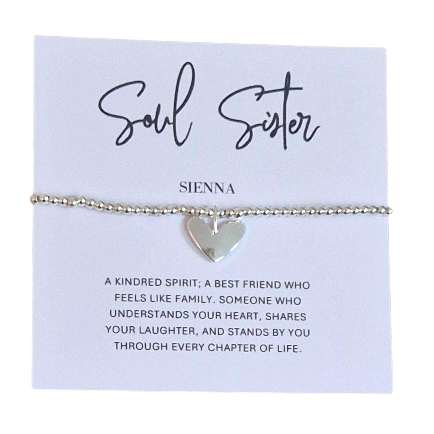 Soul sister Silver Bracelet Personalised- Birthday gift for friend Thank you Bestie Christmas Gift For Friend - Kindred Spirit