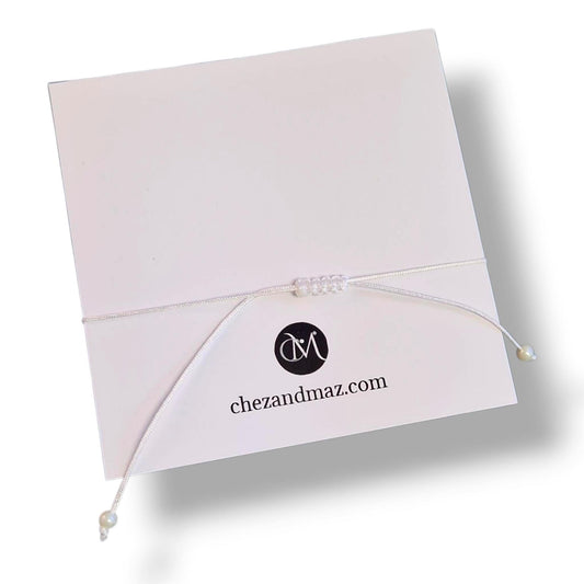 Pearl Wish Bracelet – Christmas Gift for Her, Elegant Wish Bracelet, Handmade Jewellery, Stocking Filler, Secret Santa