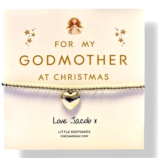 For my Godmother, Christmas Gift, Fairy Godmother, Guide parent- Personalised Godmother Bracelet: Meaningful Keepsake Gift