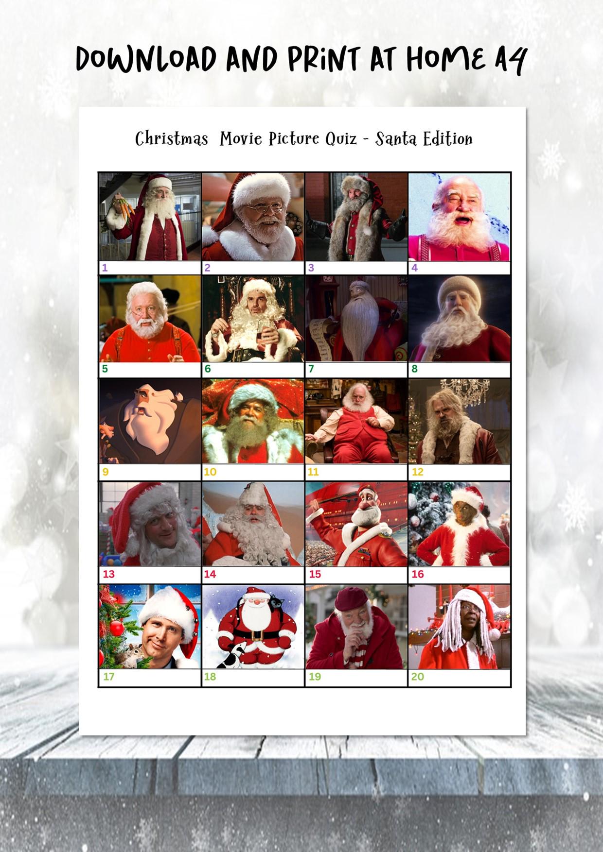 Santa Picture Quiz I Picture Round | Questions and answers | Instant Download | Fun Printable Holiday Game I Print at home I PDF