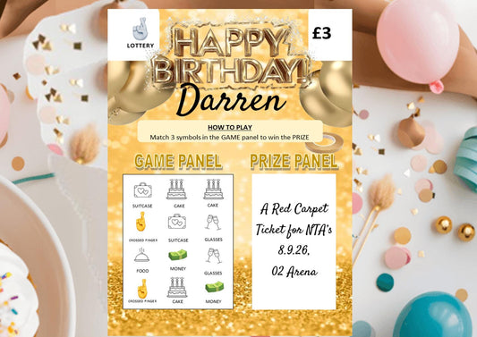 Personalised Happy Birthday Scratch Card | Scratch to Reveal Surprise Message | Unique Birthday Gift Reveal Card | Fun Keepsake