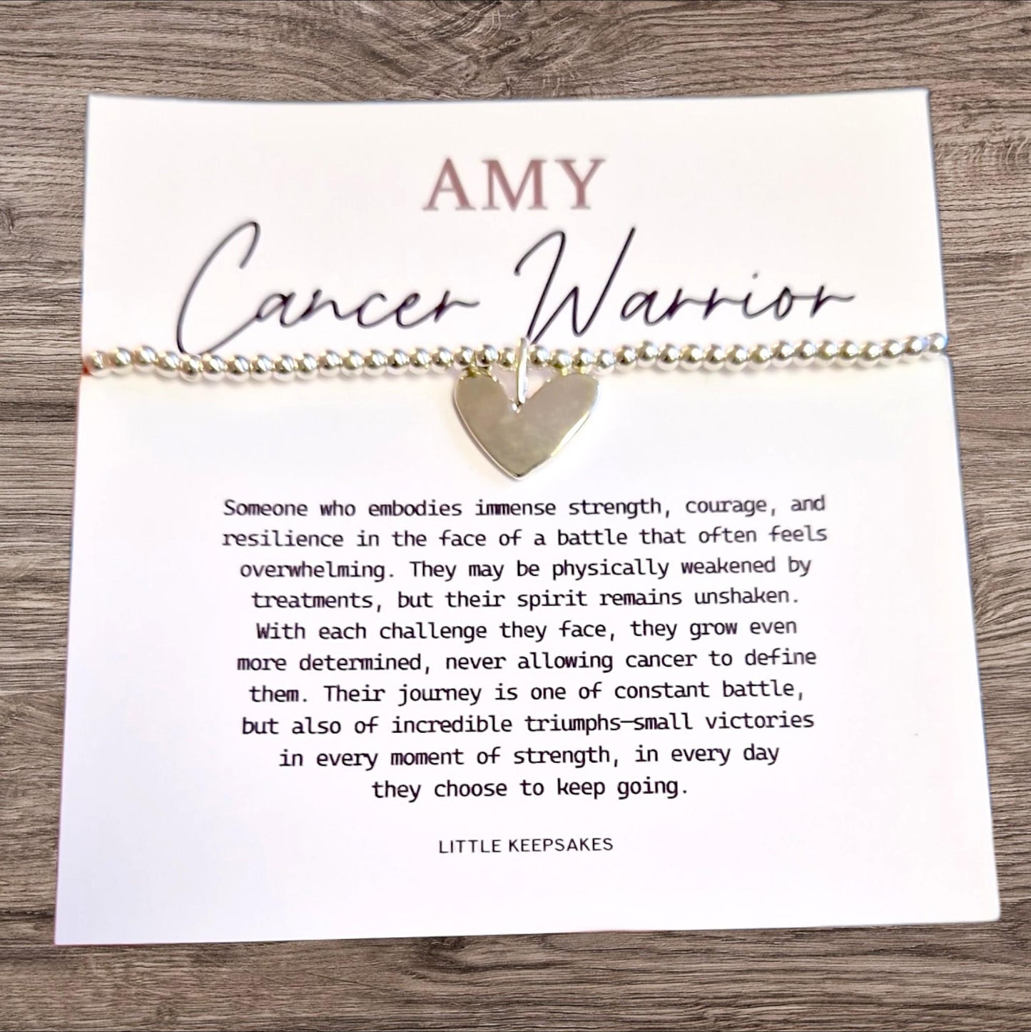 Silver Plated Heart Charm Bracelet - Cancer Warrior Support Gift