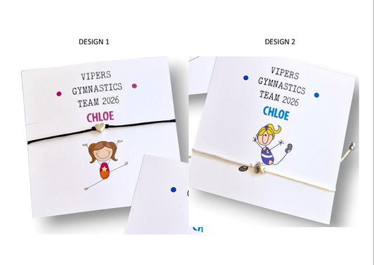 Gymnastics Club Wish Bracelet, Gymnast Team Gift, Good Luck Competition Present- Congratulations, support gift