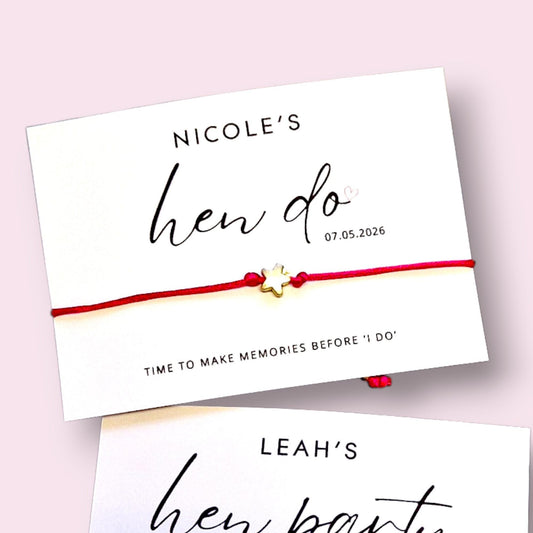 Hen Party Memories before I do Wish Bracelets Team Bride Favour - Sparkle, Hen Weekend, Hen do