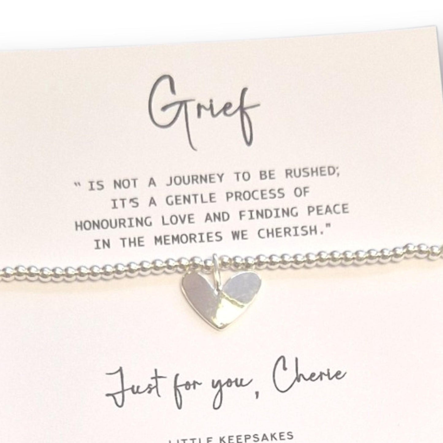 Grief - Silver Plated Grief Bracelet: Remembrance Keepsake, Comfort Gift - Not a journey to be rushed - A Healing Keepsake