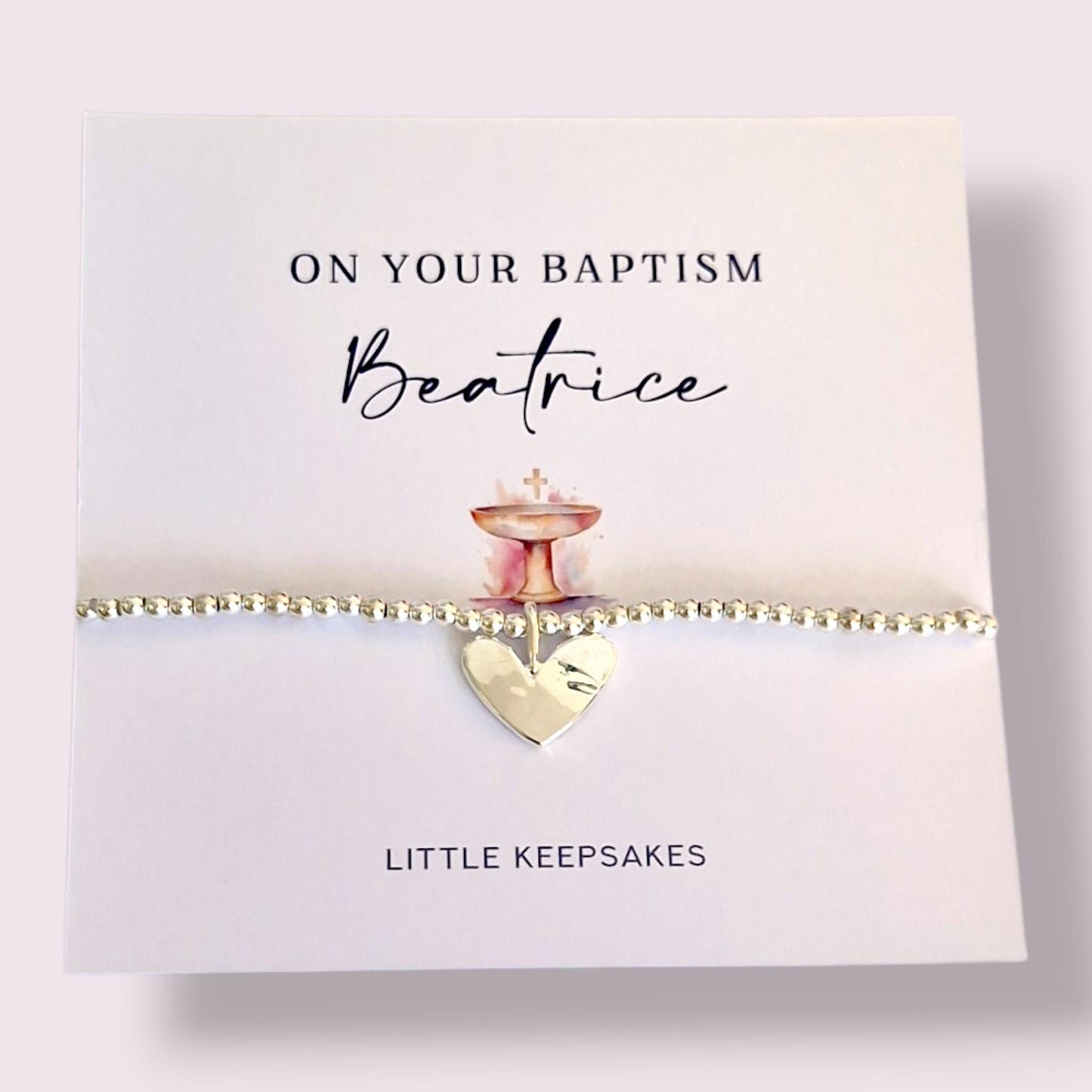Adult Baptism Bracelet Silver Plated, Personalised Faith Jewellery, Christian Gift, Religious Keepsake for Her