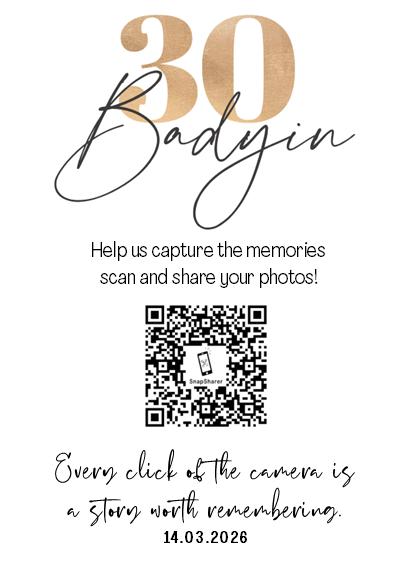 Birthday Photo Album Sharing Cards – Custom QR Code, A7 - Personalised - Scan and share photos