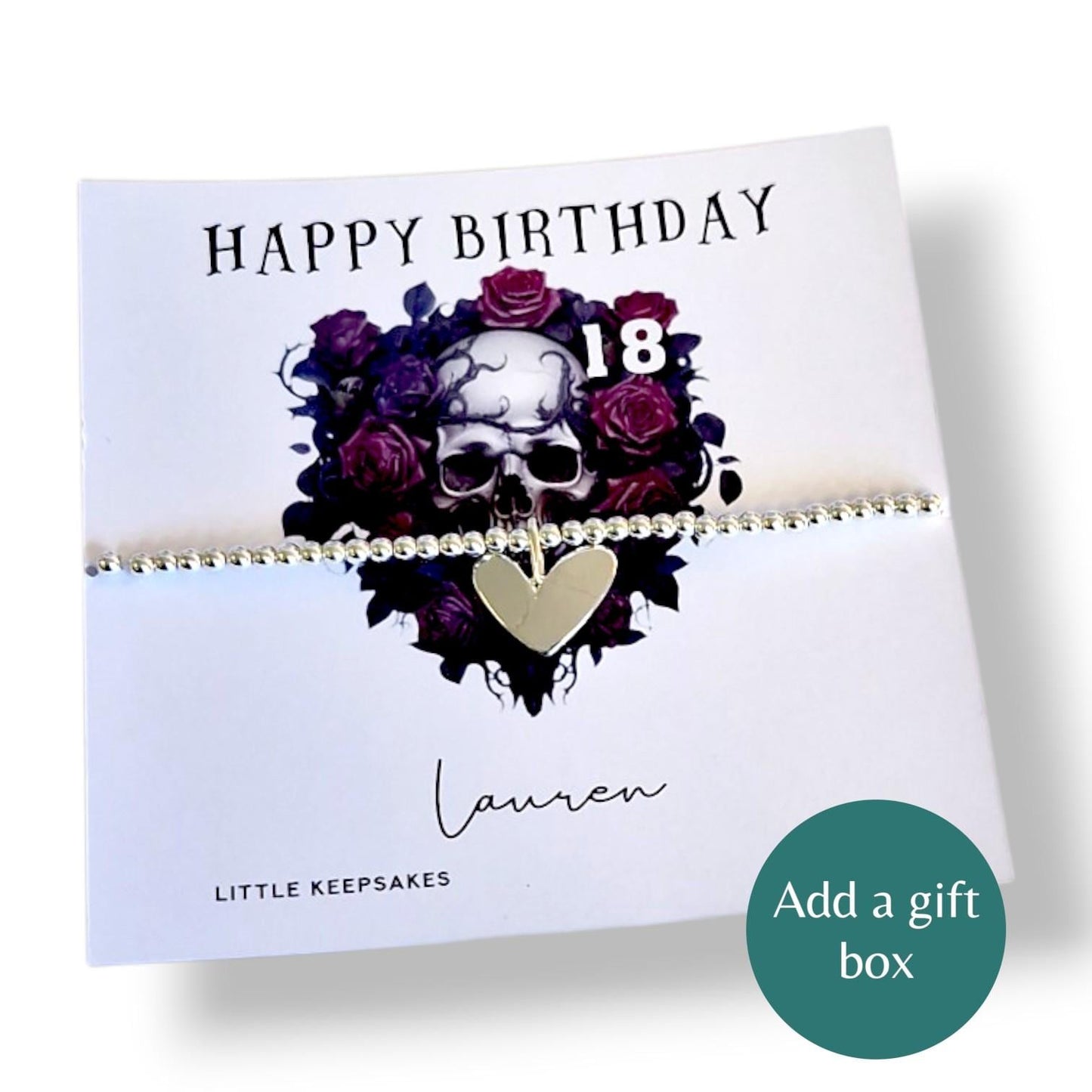 Gothic Birthday Bracelet Personalised, Custom Name Dark Jewellery, Alternative Gift for Her, Birthday Gift Any Age, Emo Aesthetic Bracelet