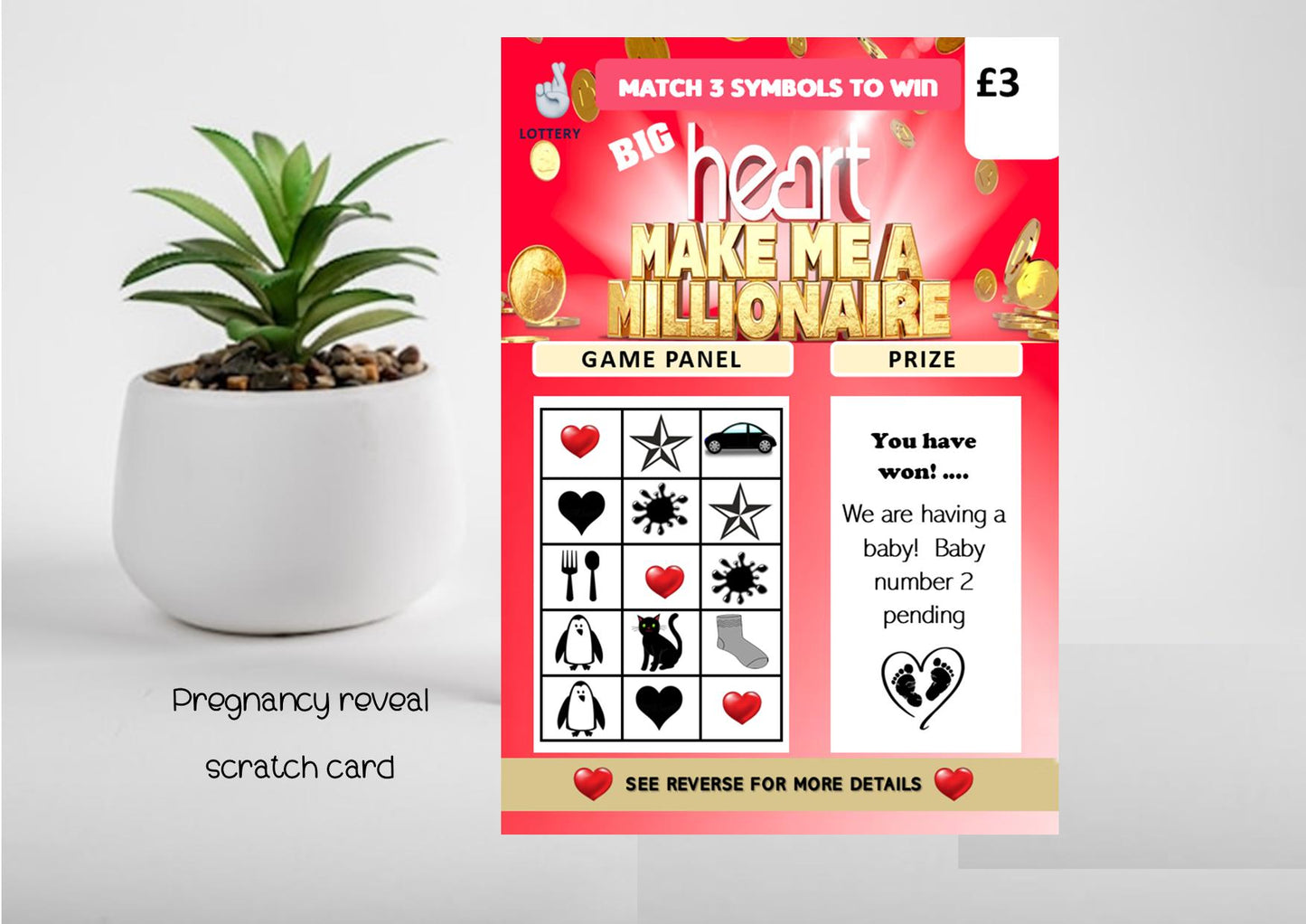 Pregnancy Announcement Lottery Scratch Off Tickets - For Baby Announcements to Husband, Grandparents, Family and Friends - Baby Announcement