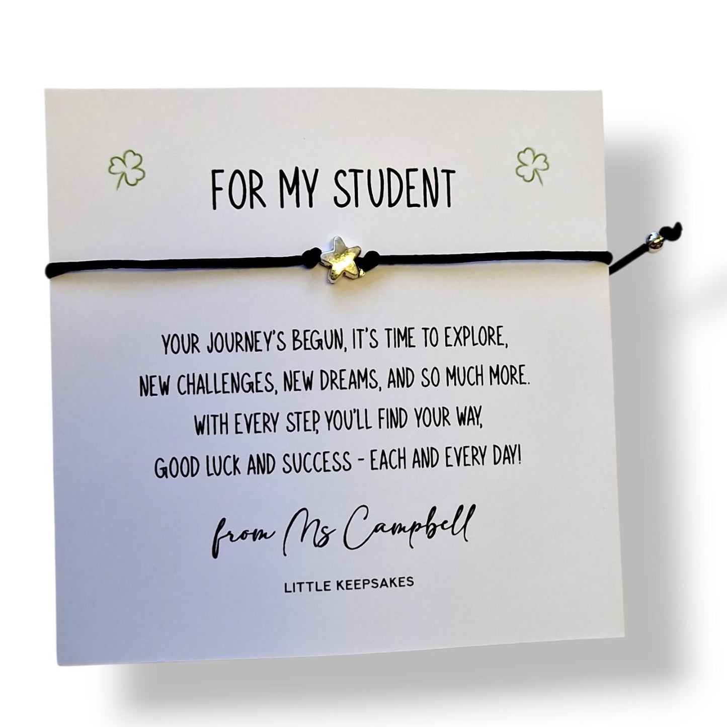 Wish from Teacher to Student Bracelet, Success, Student Gift, Exam Good Luck Gift, Graduation,Wish Bracelet Class of 2026 - Bulk