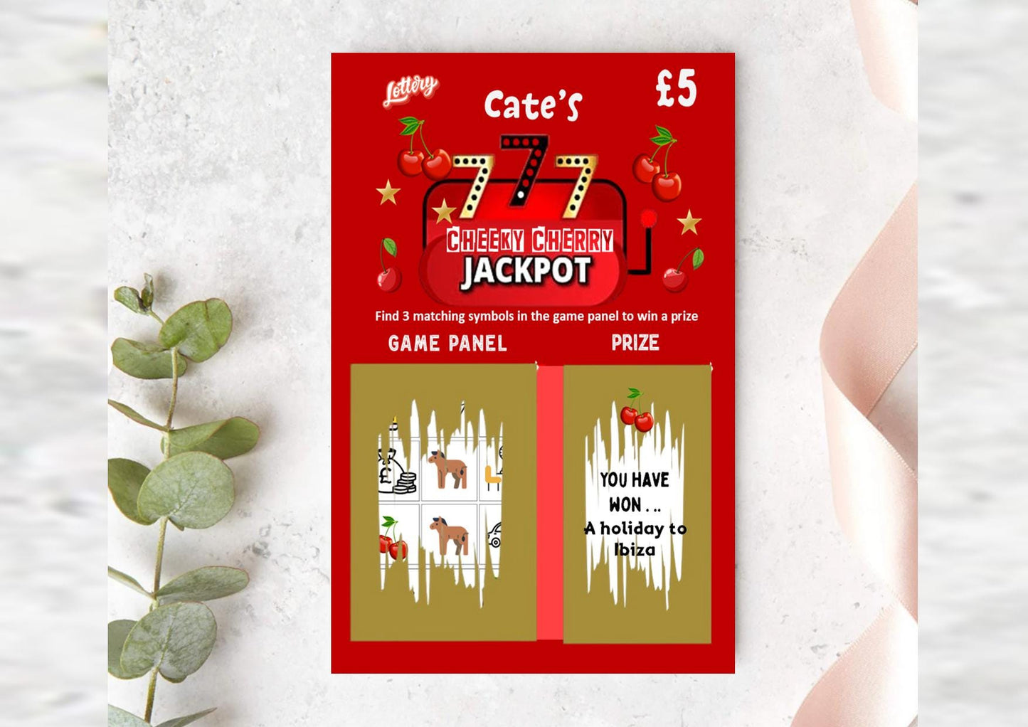 Scratch to Reveal Holiday Ticket, Personalised: Surprise Holiday, Present, Gift, Christmas, Birthday