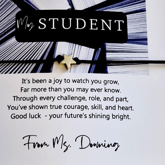 A Little Wish for My Student Bracelet | Student Gift | Exam Good Luck Gift | Inspirational Wish Bracelet Class of 2026 - Bulk