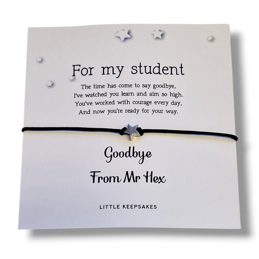 For my Student Bracelet, Goodbye, Student Gift | Exam Good Luck Gift | Inspirational Wish Bracelet Class of 2026 - Bulk
