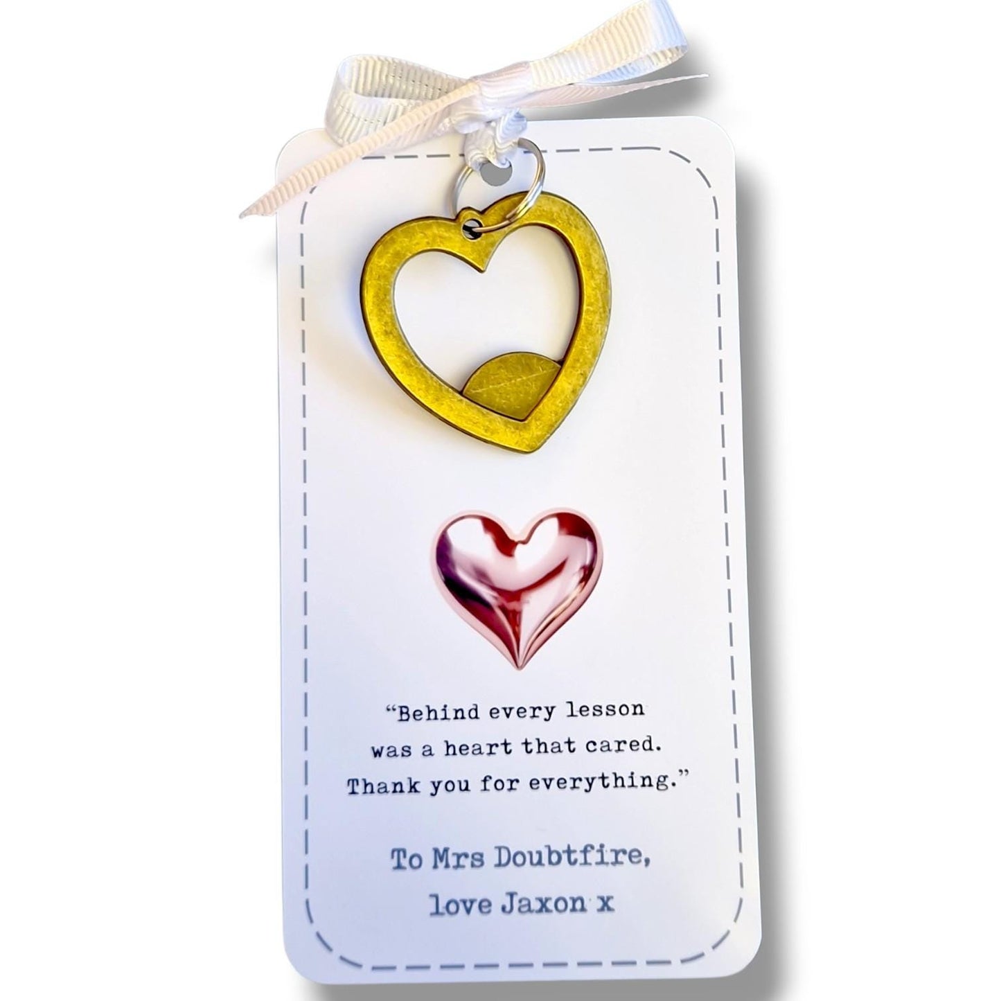 Teacher Gift, Metal Heart Keyring Bottle Opener, Thank You Teacher Gift, End of School Year Present | Teaching Assistant Gift, Personalised
