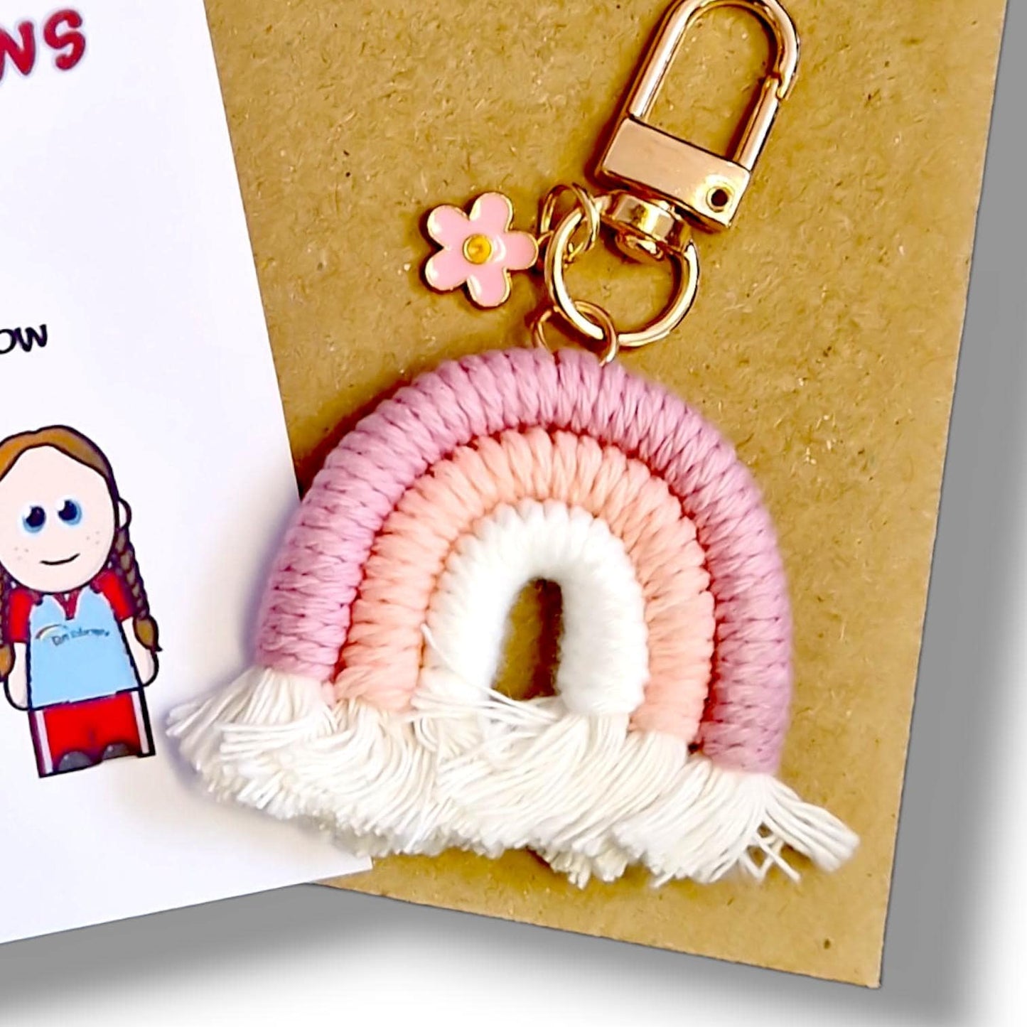 Rainbows Guiding Girl Guides Keyring – Rainbow Keyring Thank You Gift – Rainbow Leader Appreciation – Handmade Keychain – Personalised card