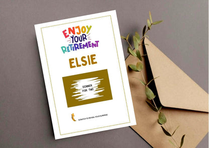 Personalised Retirement Scratch Off Card: Surprise Reveal Gift