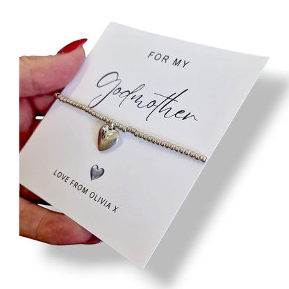 For my Godmother, Our Godmother , Fairy Godmother, Guide parent- Personalised Godmother Bracelet: Meaningful Keepsake Gift