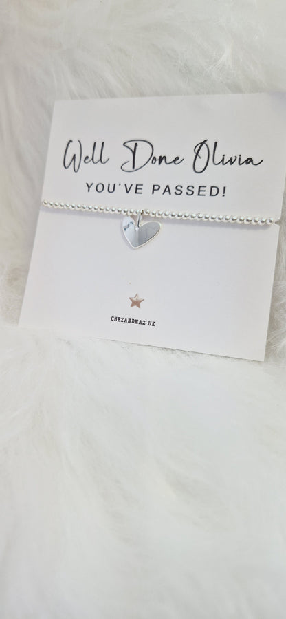 Personalized Congratulations Charm Bracelet: Silver Plated Heart