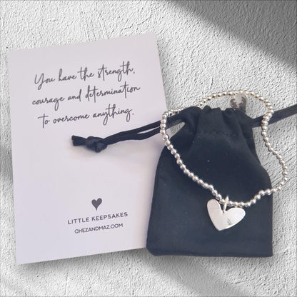 You have the strength the courage and determination to overcome anything | Empowering Gift | Silver Stacker Bracelet