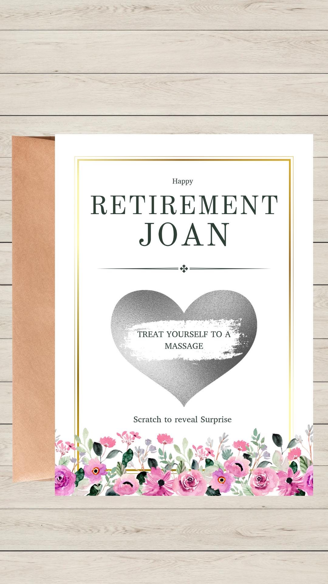 Personalised Retirement Scratch Off Card: Surprise Reveal Gift
