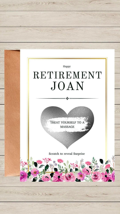 Personalised Retirement Scratch Off Card: Surprise Reveal Gift