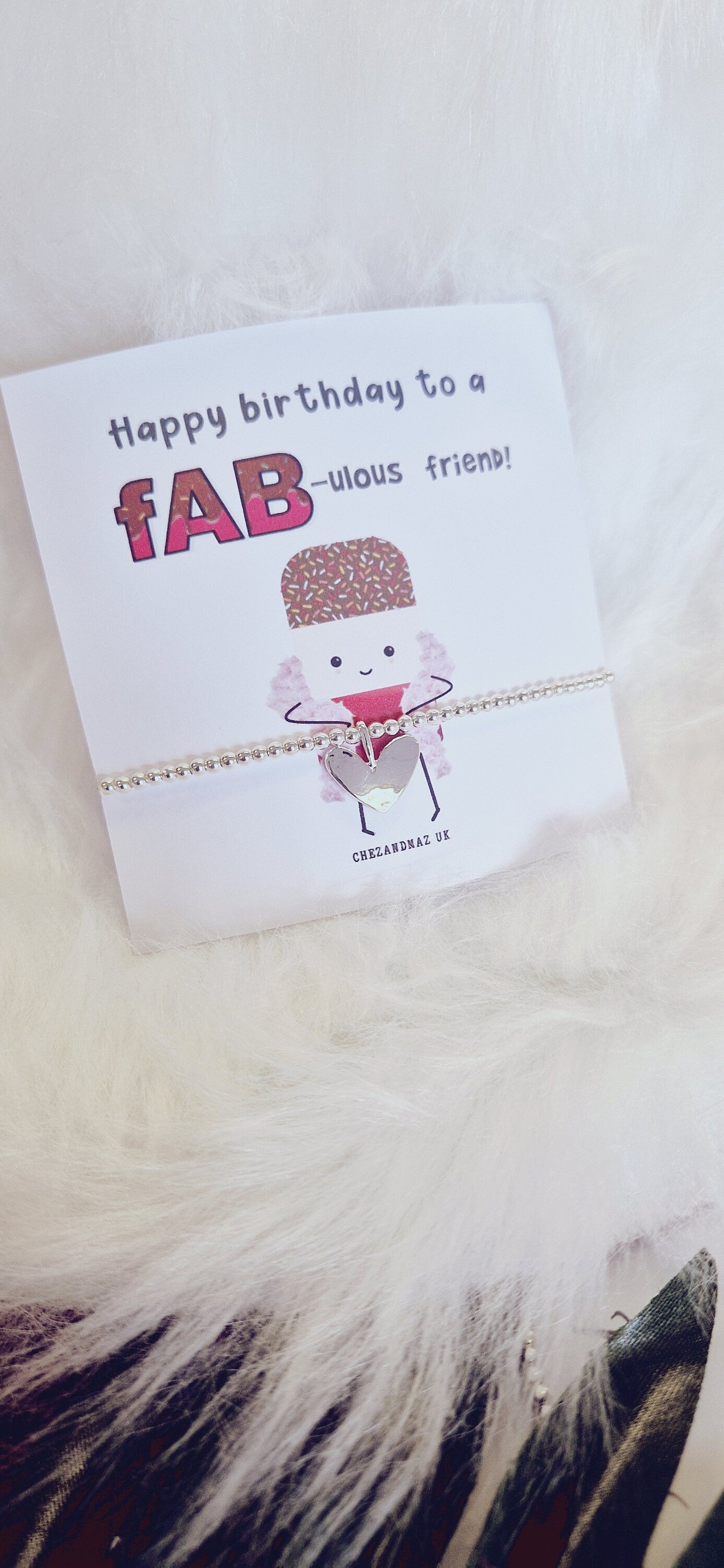 Happy Birthday to a FAB-ulous friend I  Fab Bracelet I Birthday Gift I Milestone Birthdays I Funny, Charm Bracelet