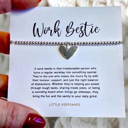 Personalised Work Bestie Bracelet: Silver Plated Bracelet - leaving Gift colleague gift work bestie gift co-worker Christmas Birthday