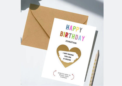 Personalized Birthday Scratch Off Card: Surprise Reveal