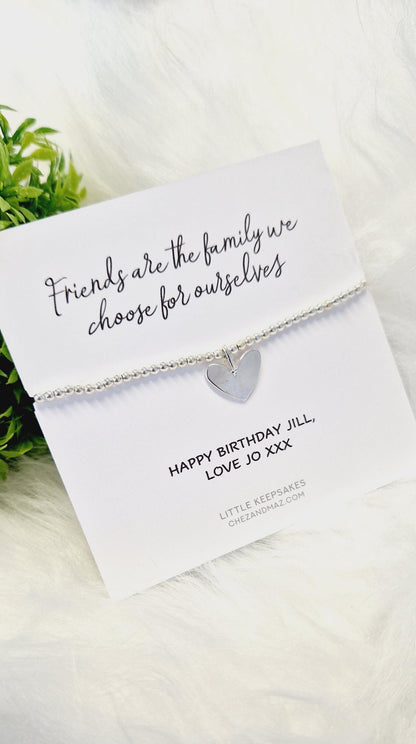 Friends Are the Family We Choose for Ourselves Bracelet – Silver Plated Friendship Jewellery, Gift for Best Friend, Chosen Family Quote JU6