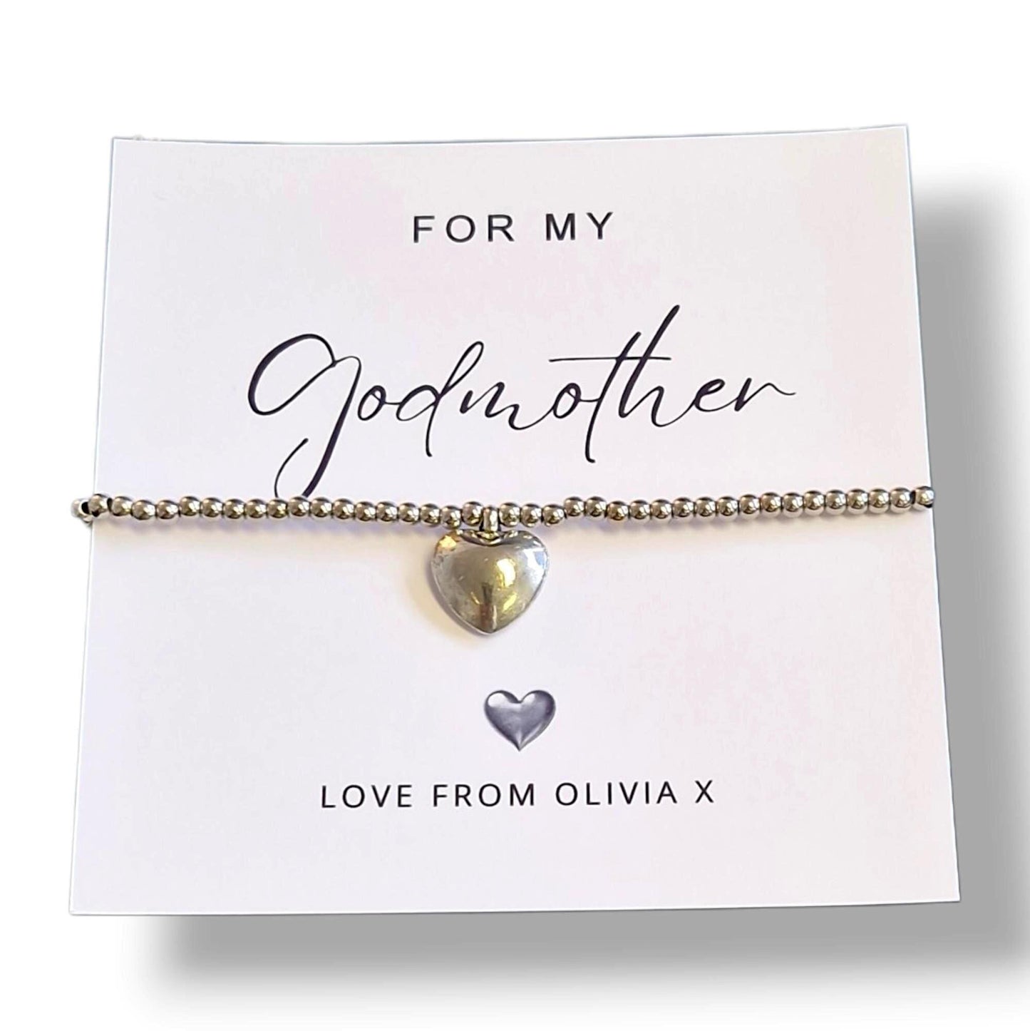 For my Godmother, Our Godmother , Fairy Godmother, Guide parent- Personalised Godmother Bracelet: Meaningful Keepsake Gift