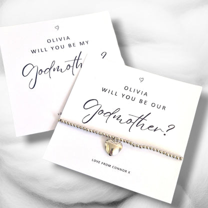 Will you be my  - our Godmother, Personalised, Guide mother, Fairy Godmother Bracelet: Charm, Custom Jewellery Gift - Guardian, Guide mother