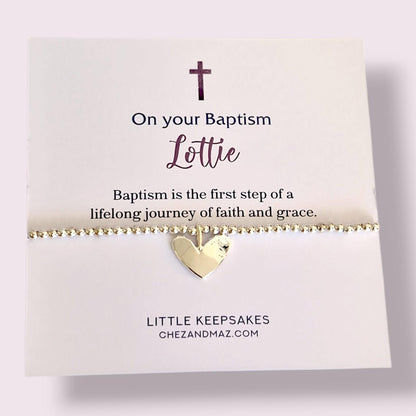 Adult Baptism Bracelet Silver Plated, Personalised Faith Jewellery, Christian Gift, Religious Keepsake for Her