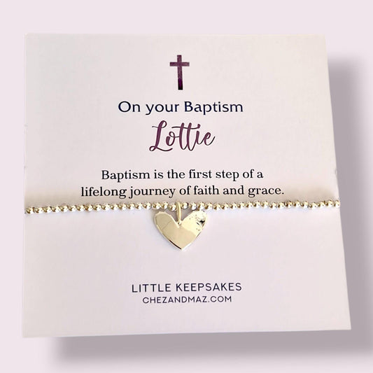 Adult Baptism Bracelet Silver Plated, Personalised Faith Jewellery, Christian Gift, Religious Keepsake for Her