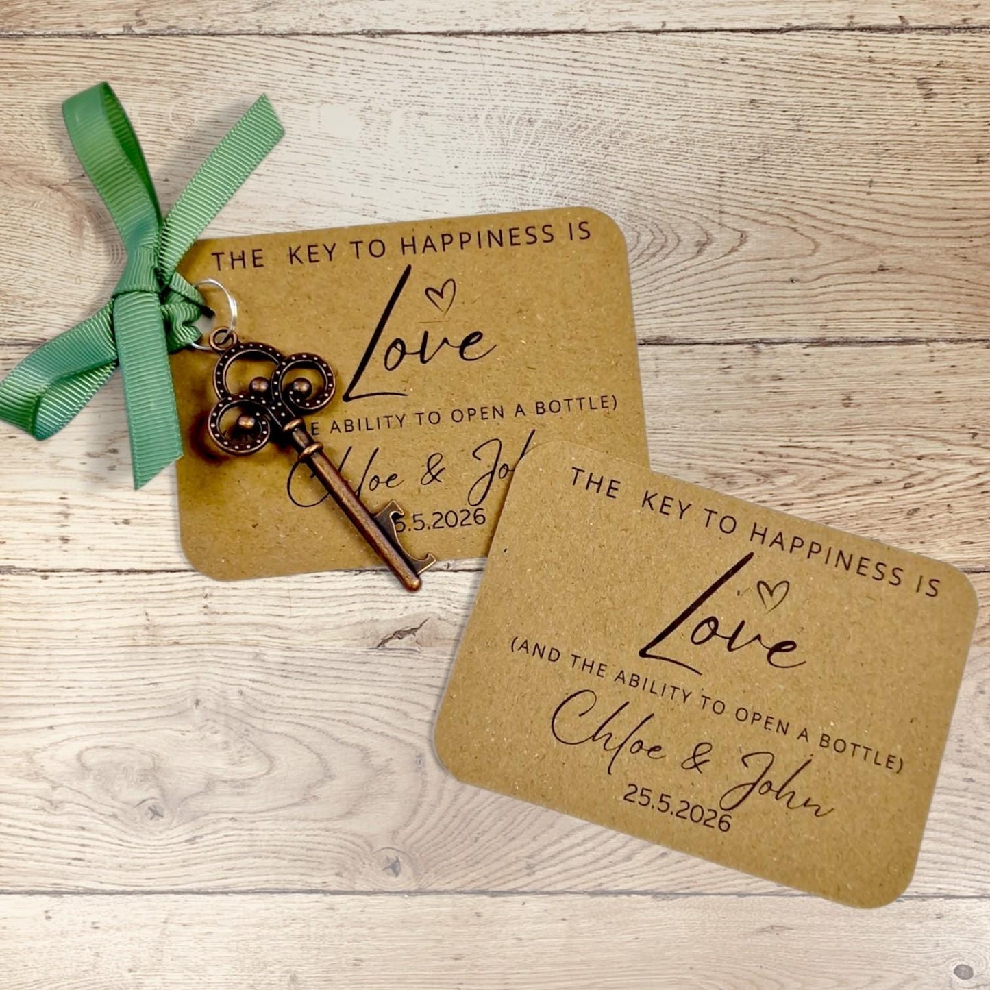 Key to Happiness Wedding Favour Bottle Opener | Skeleton Key Bottle Opener | Wedding Guest Gift | Rustic Wedding Favour