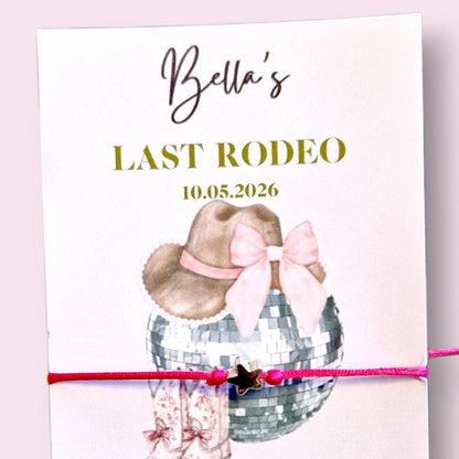 Last Rodeo Wish Bracelet: Hen Party, Birthday Favour, Cowgirl - Hen Do, Team Bride - Personalised - Hoe down