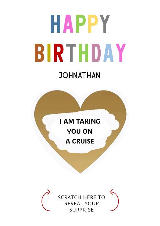 Personalized Birthday Scratch Off Card: Surprise Reveal