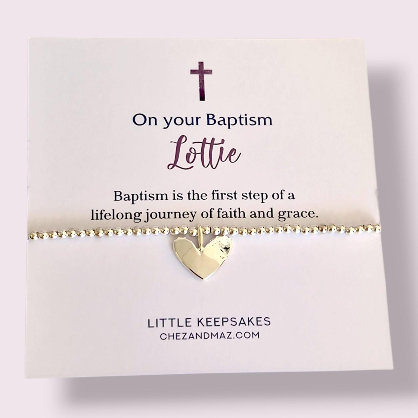 Adult Baptism Bracelet Silver Plated, Personalised Faith Jewellery, Christian Gift, Religious Keepsake for Her