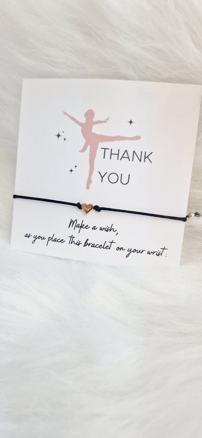 Dance Teacher - Thank you Wish Bracelets - Thank you gift - Birthday - Street  Dance - Friendship Bracelets  I Teachers I  Ballet