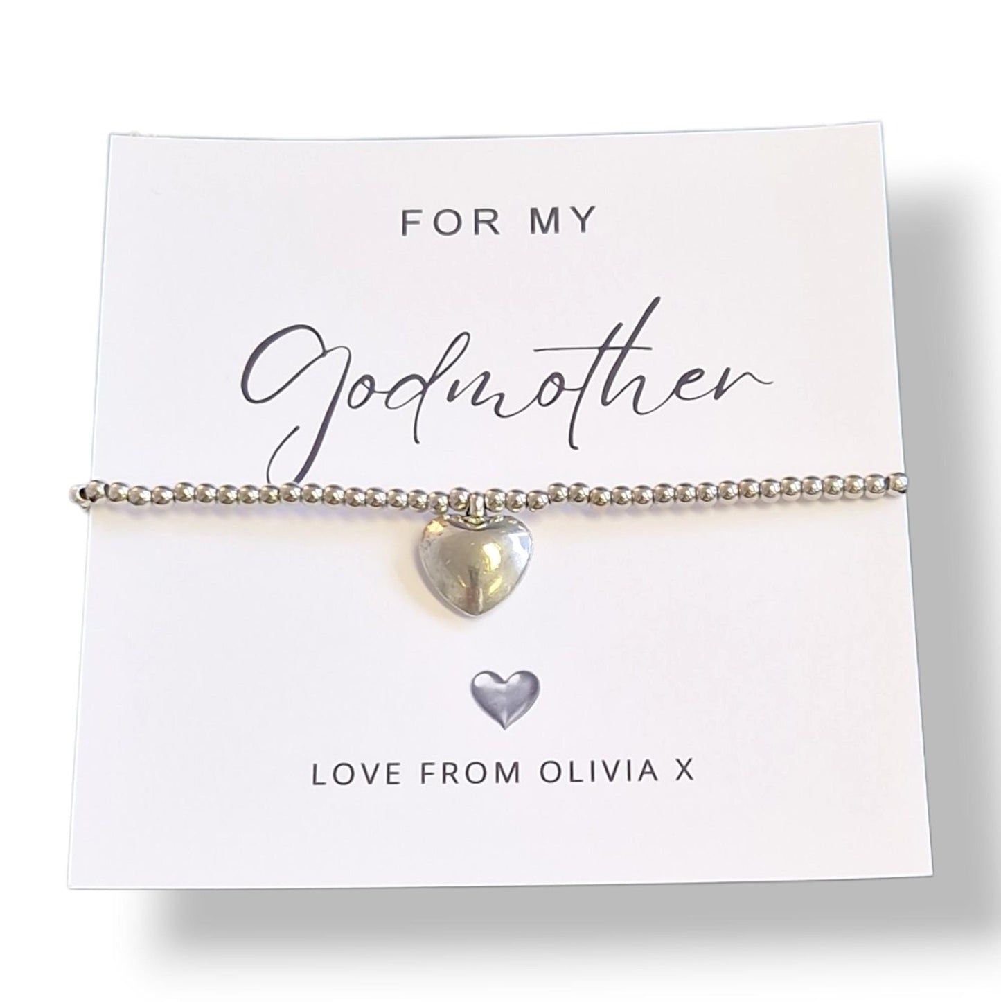 For my Godmother, Our Godmother , Fairy Godmother, Guide parent- Personalised Godmother Bracelet: Meaningful Keepsake Gift
