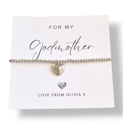 For my Godmother, Our Godmother , Fairy Godmother, Guide parent- Personalised Godmother Bracelet: Meaningful Keepsake Gift
